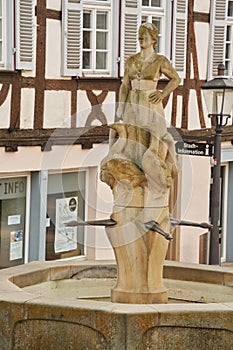 Goose fountain by Martin Kirstein in Backnang, Germany