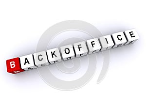 backoffice word block on white