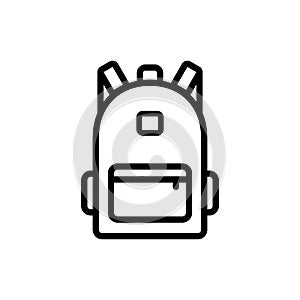 Backpack, bag line icon. Back to school. Expedition. Vector on isolated white background. EPS 10