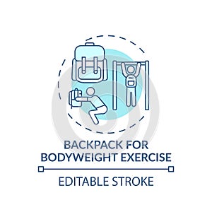 Backpack for bodyweight exercise concept icon