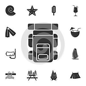 Backpack icon. Detailed set of travel icons. Premium graphic design. One of the collection icons for websites, web design, mobile