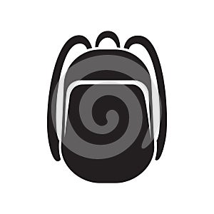 Backpack icon monochrome silhouette. Knapsack. Schoolbag. Sack