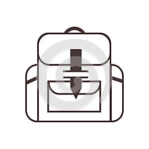 Backpack icon. Outline illustration of backpack 