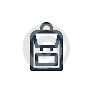 backpack icon vector from outdoor concept. Thin line illustration of backpack editable stroke. backpack linear sign for use on web