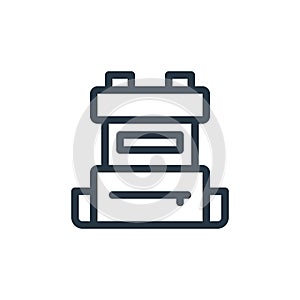 backpack icon vector from school concept. Thin line illustration of backpack editable stroke. backpack linear sign for use on web