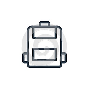 backpack icon vector from school concept. Thin line illustration of backpack editable stroke. backpack linear sign for use on web