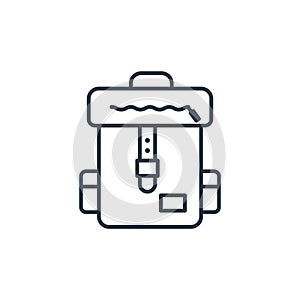 backpack icon vector from travel concept. Thin line illustration of backpack editable stroke. backpack linear sign for use on web
