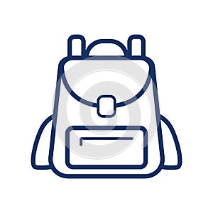 Backpack icon, school bag, vector illustration