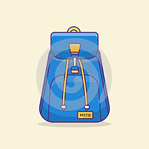 Backpack Illustration flat design, Cute illustration backbag, bag ransell