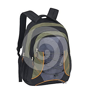 Backpack isolated on white background photo