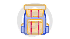 Backpack Knapsack Alpinism Equipment Icon Animation