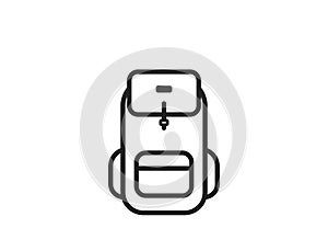 backpack line icon. travel, hiking and vacation symbol. vector image for tourism design