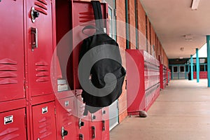 Backpack on locker