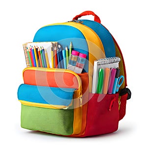 Backpack and Pencils Ready for School Representing Education Knowledge and Creativity Ideal for Design Marketing and Web Use