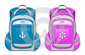 Backpack pink and blue