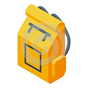 Backpack rucksack icon isometric vector. Courier sack