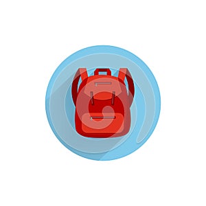 backpack. rucksack. Knapsack. Schoolbag. Sack colorful flat icon. Schoolbag flat icon