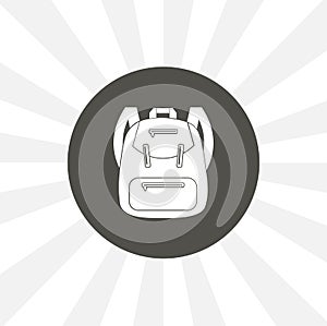 backpack. rucksack. Knapsack. Schoolbag. Sack isolated icon. education design element