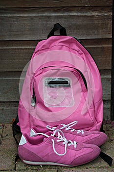 Backpack and sneekers