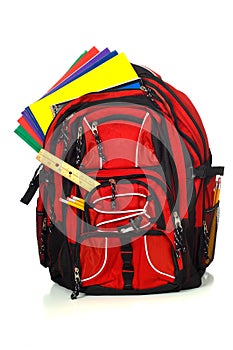 Backpack with supplies