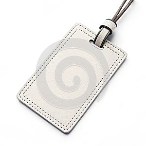 Backpack tag on white background