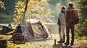 Backpacker Camping Hiking Journey Travel Trek Concept