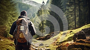 Backpacker Camping Hiking Journey Travel Trek Concept