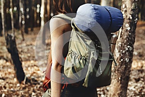 Backpacker Camping Trekking Wanderlust Leisure Concept