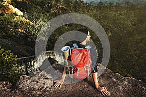 Backpacker Camping Trekking Wanderlust Leisure Concept