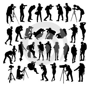 Backpacker and Photographer Silhouettes photo