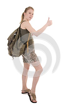 Backpacker A Young Woman