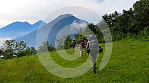 Backpackers going trekking in Guatemala