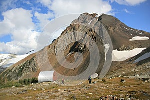 Backpackers at Himmelsbach Hut