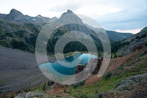 Backpacking around Blue Lakes in Colorado`s San Juan Mountains