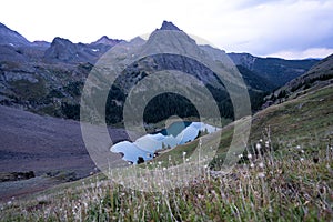 Backpacking around Blue Lakes in Colorado`s San Juan Mountains