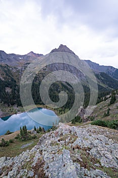 Backpacking around Blue Lakes in Colorado`s San Juan Mountains