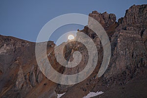 Backpacking around Blue Lakes in Colorado`s San Juan Mountains