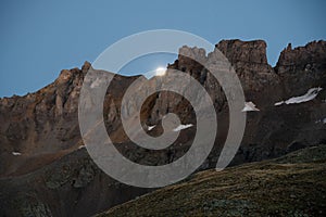 Backpacking around Blue Lakes in Colorado`s San Juan Mountains