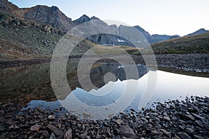 Backpacking around Blue Lakes in Colorado`s San Juan Mountains