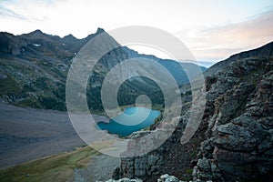 Backpacking around Blue Lakes in Colorado`s San Juan Mountains