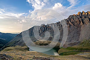 Backpacking around Blue Lakes in Colorado`s San Juan Mountains