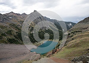 Backpacking around Blue Lakes in Colorado`s San Juan Mountains