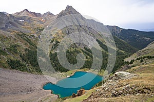 Backpacking around Blue Lakes in Colorado`s San Juan Mountains