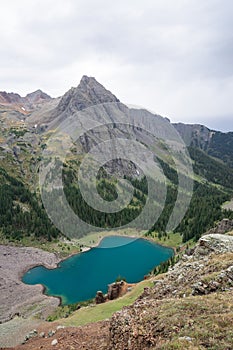 Backpacking around Blue Lakes in Colorado`s San Juan Mountains