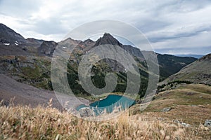 Backpacking around Blue Lakes in Colorado`s San Juan Mountains