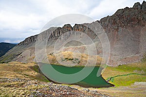 Backpacking around Blue Lakes in Colorado`s San Juan Mountains