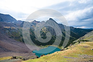 Backpacking around Blue Lakes in Colorado`s San Juan Mountains