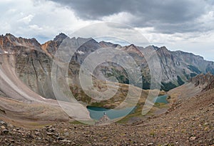 Backpacking around Blue Lakes in Colorado`s San Juan Mountains