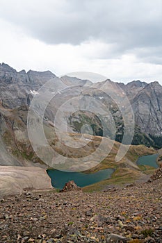 Backpacking around Blue Lakes in Colorado`s San Juan Mountains