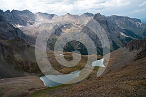 Backpacking around Blue Lakes in Colorado`s San Juan Mountains